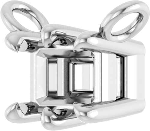 Pakabukas „Emerald 6-Prong“ 585 Baltojo Aukso Emerald 4mm x 3mm (2)