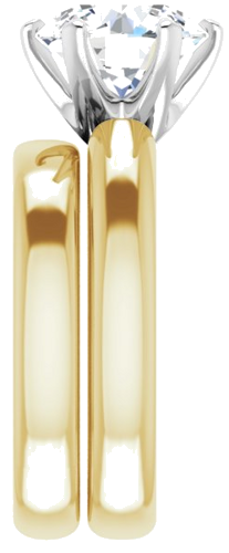 14K Yellow White 9.4 mm Round Engagement Ring Mounting (9)