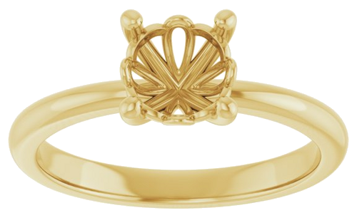 14K Yellow 6.5 mm Round Solitaire Engagement Ring Mounting (3)