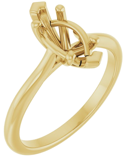 Sužadėtuvių Žiedas „Solitaire“ 585 Geltonojo Aukso Marquise 10mm x 5mm (1)