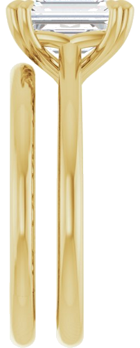 14K Yellow 8x6 mm Emerald Solitaire Engagement Ring Mounting (9)