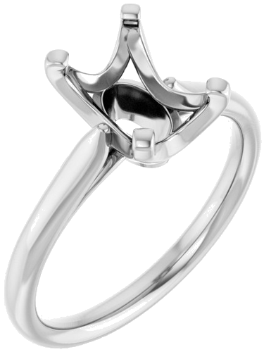 Sužadėtuvių Žiedas „Solitaire“ 585 Baltojo Aukso Emerald 8mm x 6mm (1)