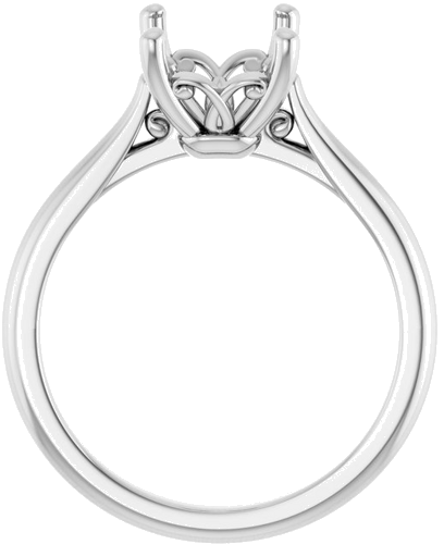 14K White 9x7 mm Emerald Solitaire Engagement Ring Mounting (2)