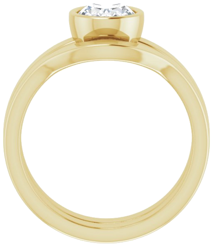 Sužadėtuvių Žiedas „Solitaire“ 585 Geltonojo Aukso Oval 8mm x 6mm (7)