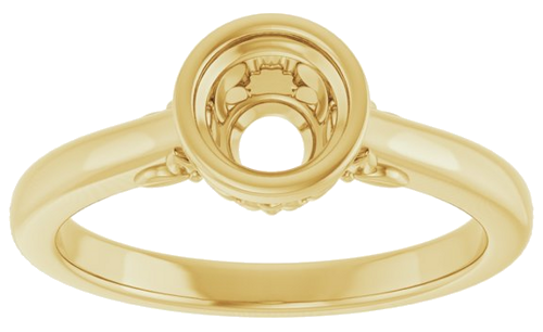 Sužadėtuvių Žiedas „Bezel-Set“ 585 Geltonojo Aukso Round 5.5mm (3)