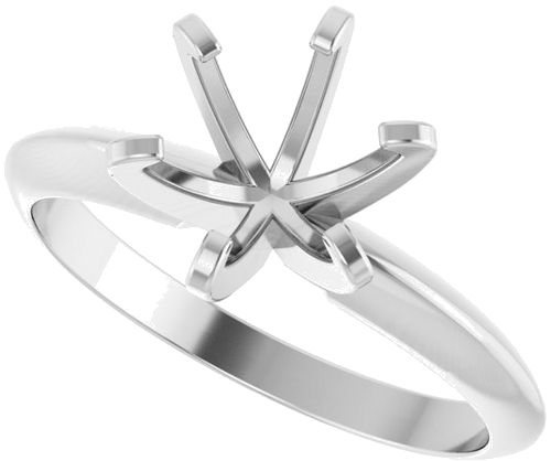 Sužadėtuvių Žiedas „Solitaire“ 585 Baltojo Aukso Round 7mm (5)