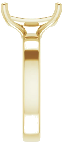 14K Yellow 11x9 mm Emerald Solitaire Engagement Ring Mounting (4)