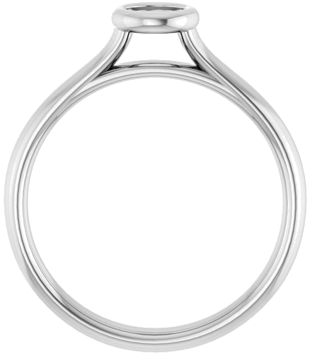 Sužadėtuvių Žiedas „Bezel-Set Solitaire“ 585 Baltojo Aukso Round 4.1mm (2)