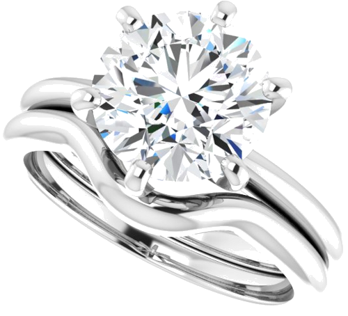 Sužadėtuvių Žiedas „Solitaire“ 585 Baltojo Aukso Round 9mm (10)