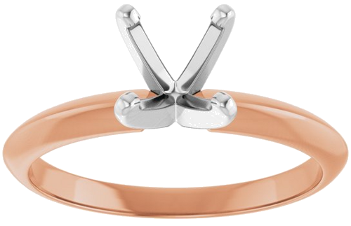 Sužadėtuvių Žiedas „Light Solitaire“ 585 Baltojo Ir Rožinis Aukso Round 6mm x 6.6mm (3)