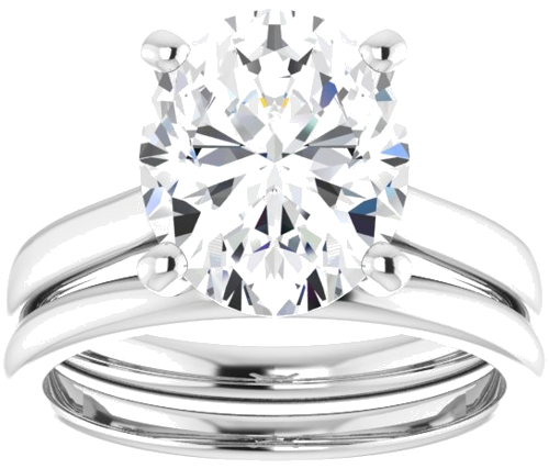 Sužadėtuvių Žiedas „Solitaire“ 950 Platinos Oval 11mm x 9mm (8)