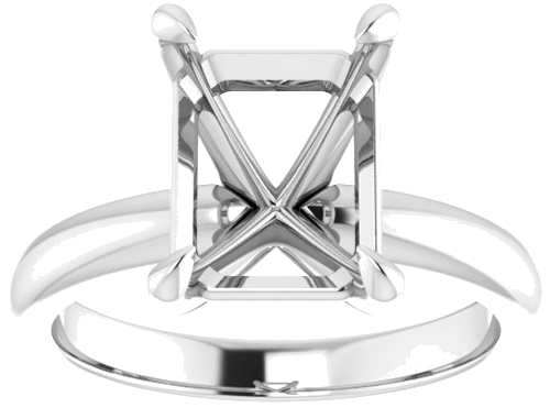 Sužadėtuvių Žiedas „Solitaire“ 585 Baltojo Aukso Emerald 10mm x 8mm (3)