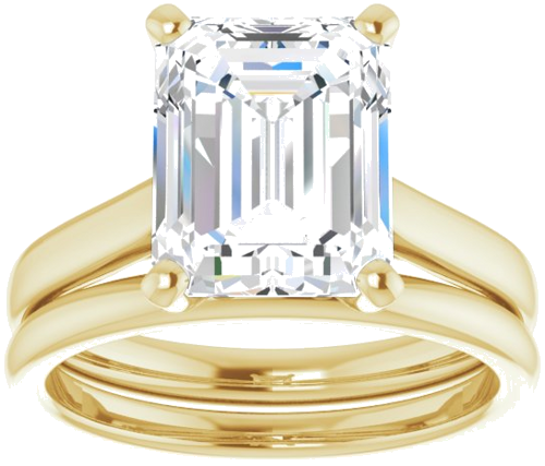 18K Yellow 10x8 mm Emerald Engagement Ring Mounting (8)