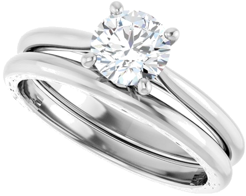 14K White 5.8 mm Round Solitaire Engagement Ring Mounting (10)