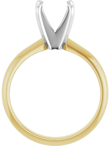14K Yellow White 6x6 mm Square 4-Prong Light Solitaire Engagement Ring Mounting (2)