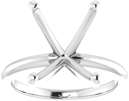 14K White  12x10 mm Emerald Solitaire Engagement Ring Mounting (3)