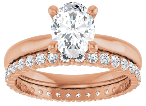 14K Rose 8x6 mm Oval Solitaire Engagement Ring Mounting (8)