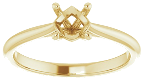 Sužadėtuvių Žiedas „Solitaire“ 585 Geltonojo Aukso Round 5.5mm (3)