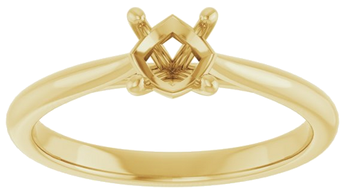 14K Yellow 5.2 mm Round Solitaire Engagement Ring Mounting (3)