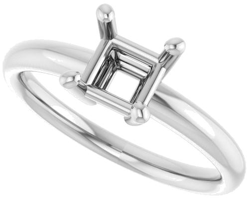 Sužadėtuvių Žiedas „Solitaire“ 585 Baltojo Aukso Square 5.5mm (5)