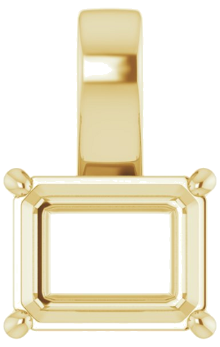 Pakabukas „Solitaire“ 585 Geltonojo Aukso Emerald 10mm x 8mm (1)