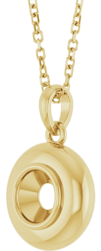 14K Yellow 5 mm Round Bezel-Set Puffy 16-18  Necklace  Mounting (2)