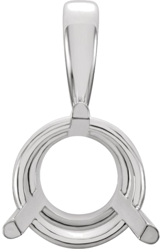 18K White 6 mm Round 3-Prong Pendant Mounting (1)