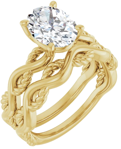 14K Yellow  9x7 mm Oval Solitaire Engagement Ring Mounting (6)