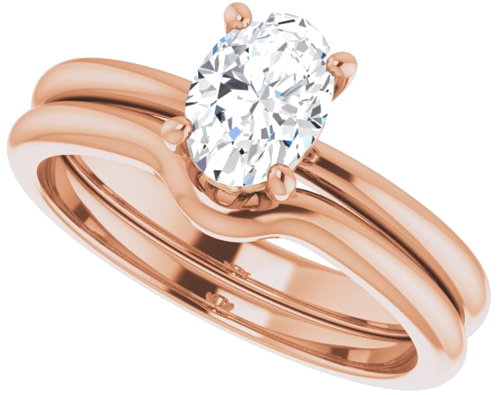 14K Rose 7x5 mm Oval Solitaire Engagement Ring Mounting (10)