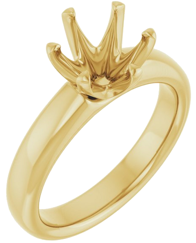 14K Yellow 8 mm Round Engagement Ring Mounting (1)