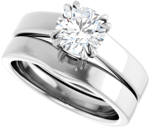 14K White 6.5 mm Round Solitaire Engagement Ring Mounting (10)