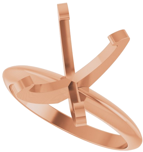 14K Rose 11x9 mm Oval Solitaire Engagement Ring Mounting (5)