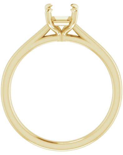 14K Yellow  7x5 mm Emerald Solitaire Engagement Ring Mounting (2)