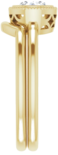 Sužadėtuvių Žiedas „Bezel-Set Solitaire“ 585 Geltonojo Aukso Round 5.8mm (9)