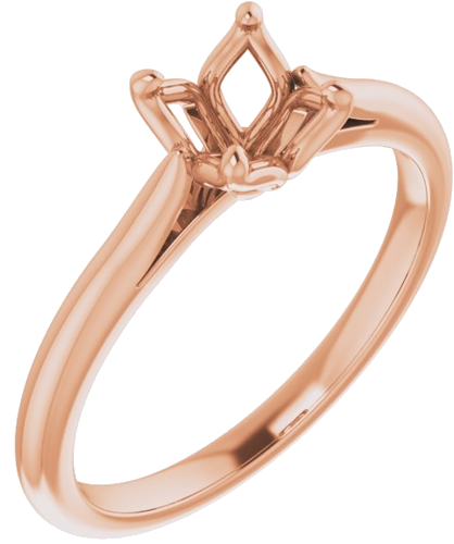 Sužadėtuvių Žiedas „Solitaire“ 585 Rožinis Aukso Round 6mm (1)