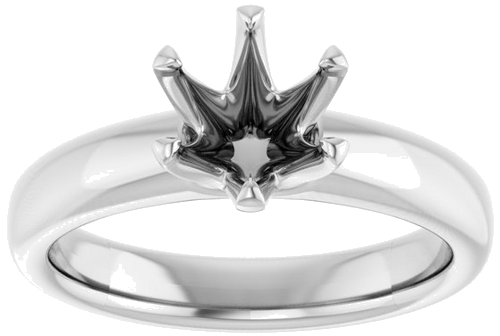 Sužadėtuvių Žiedas „Solitaire“ 585 Baltojo Aukso Round 7mm (3)