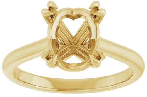 Sužadėtuvių Žiedas „Solitaire“ 585 Geltonojo Aukso Oval 10mm x 8mm (3)