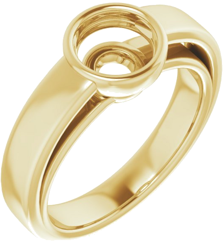 14K Yellow  6.5 mm Round Solitaire Engagement Ring Mounting (1)