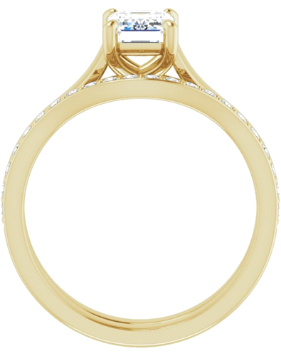 Sužadėtuvių Žiedas „Solitaire“ 585 Geltonojo Aukso Emerald 7mm x 5mm (7)