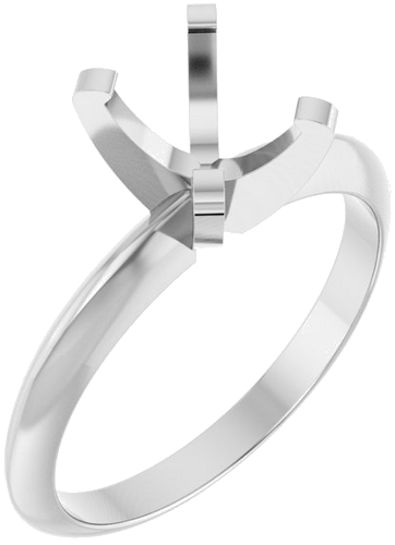 14K White 7.7x5.7 mm Oval Solitaire Engagement Ring Mounting (1)