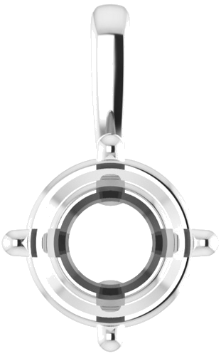 14K White 7 mm Round 4-Prong Pendant Mounting (1)