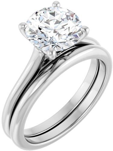 14K White 8.2 mm Round Solitaire Engagement Ring Mounting (6)