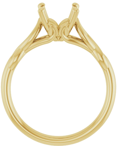 14K Yellow  8 mm Round Solitaire Engagement Ring Mounting (2)