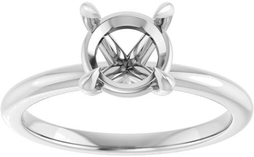 Platinum 7.4 mm Round Solitaire Engagement Ring Mounting (3)