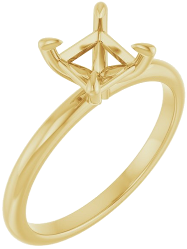 14K Yellow  5.5x5.5 mm Square Solitaire Engagement Ring Mounting (1)