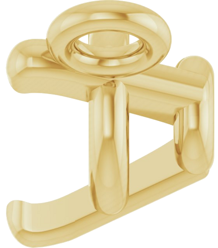 14K Yellow 3.5 mm Round 3-Prong Necklace Center (3)