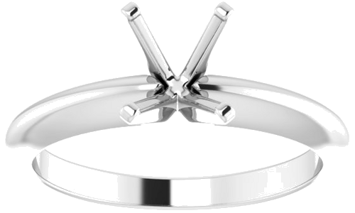 14K White 7x5 mm Emerald Solitaire Engagement Ring Mounting (3)