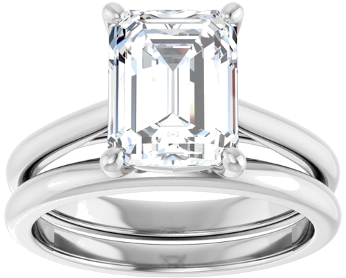 Sužadėtuvių Žiedas „Solitaire“ 585 Baltojo Aukso Emerald 9mm x 7mm (8)