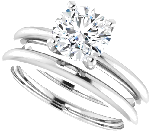 Platinum  7 mm Round Solitaire Engagement Ring Mounting (10)