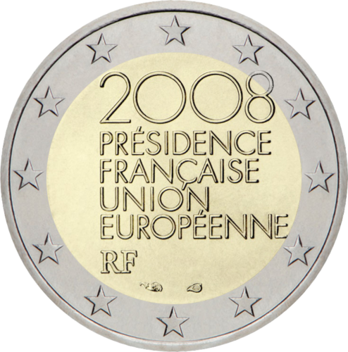 2008 г. - председателството на Франция на ЕС - монета от 2 евро (1)